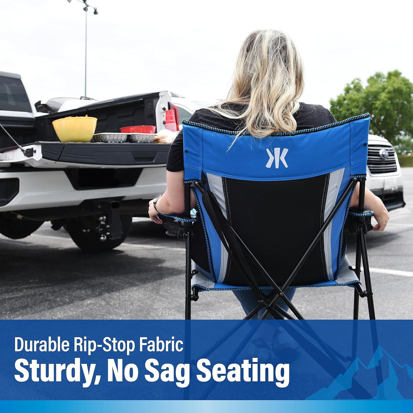 Kijaro Sports Fan Folding Chair, 26" L x 35.5" W x 37" H, Detroit Lions