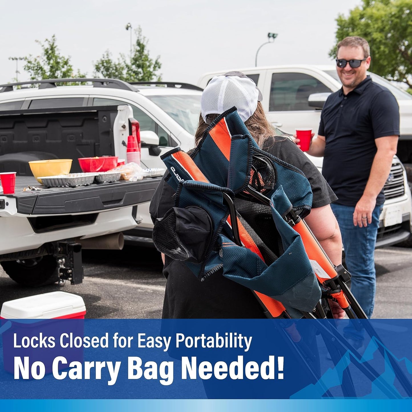 Kijaro Sports Fan Folding Chair, 26" L x 35.5" W x 37" H, Chicago Bears