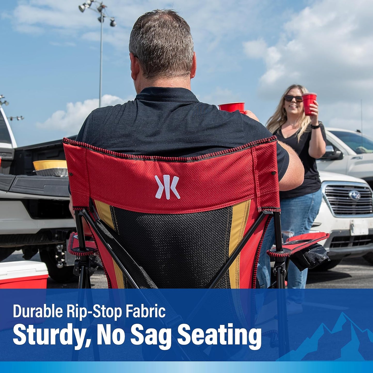 Kijaro Dual Lock Pro Sports Fan Folding Chair, 26" L x 35.5" W x 37" H, San Francisco 49ers