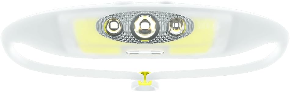 KNOG Bandicoot Run 250 USB Rechargeable LED Headlamp - Bright 40m Beam, Red Halo Mode, IP67 Waterproof Camping Headlamp - Comfortable Anti-Odor Silicone Strap for Running, Lime