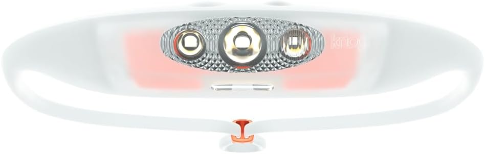 KNOG Bandicoot Run 250 USB Rechargeable LED Headlamp - Bright 40m Beam, Red Halo Mode, IP67 Waterproof Camping Headlamp - Comfortable Anti-Odor Silicone Strap for Running, Coral