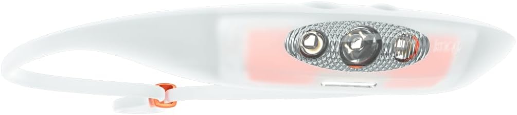 KNOG Bandicoot Run 250 USB Rechargeable LED Headlamp - Bright 40m Beam, Red Halo Mode, IP67 Waterproof Camping Headlamp - Comfortable Anti-Odor Silicone Strap for Running, Coral