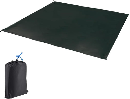 JEELAD Tent Footprint Camping Tarp Picnic Mat Waterproof Tent Floor Saver Ultralight Ground Sheet Mat for Hiking, Backpacking, Hammock, Beach with Storage Bag (Black, M)