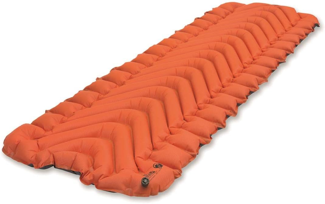 KLYMIT Insulated Static V Inflatable Sleeping Pad | Comfortable, Lightweight, Easy to Inflate, Portable Air Bed Mattress for Camping, Backpacking and Hiking — Orange