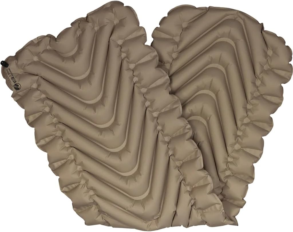 KLYMIT Insulated Static V Inflatable Sleeping Pad | Comfortable, Lightweight, Easy to Inflate, Portable Air Bed Mattress for Camping, Backpacking and Hiking — Coyote Sand