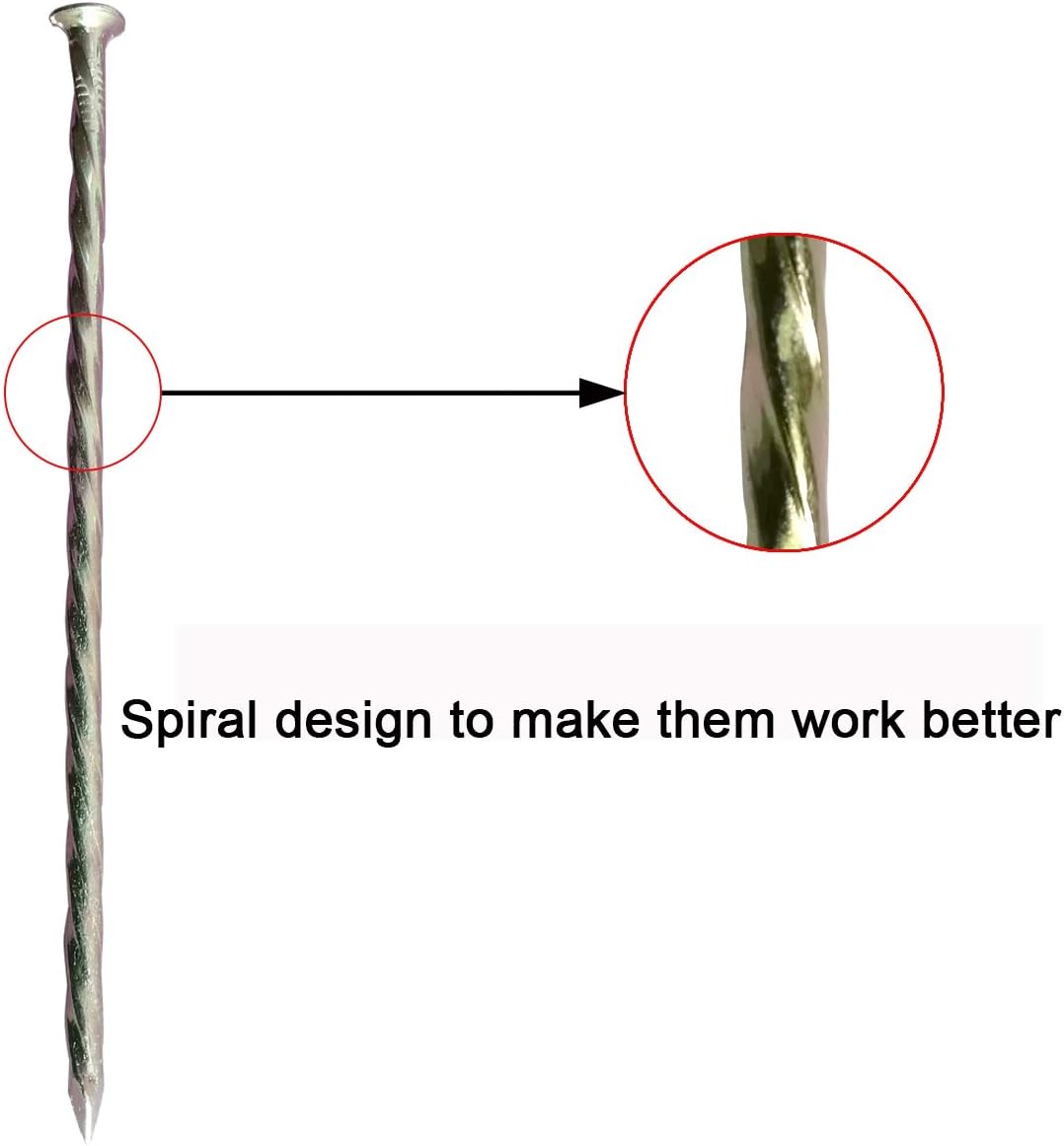 140 Pcs 6-Inch Landscape Stakes, Spiral Metal Galvanized Landscape Spikes, Garden Nails for Artificial Turf, Paver Edging, Weed Barrier, Carpentry and More