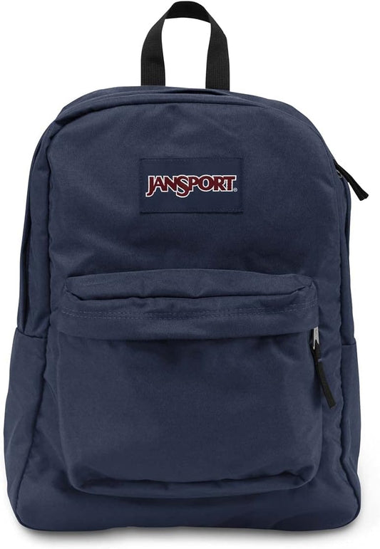 JanSport SuperBreak One Backpack Navy - Durable, Lightweight Bag with 1 Main Compartment, Front Utility Pocket with Built-in Organizer - Premium Backpack