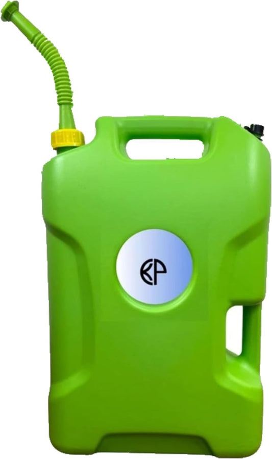 KP Durable 5 Gallon Green Water Storage Can – Portable Heavy-Duty Water Container with Leak-Proof Cap & Flexible Pour Hose – Safe for Camping, Gardening & Emergency Preparedness