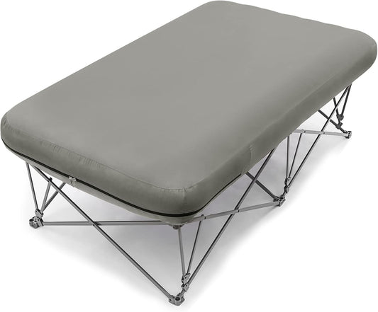 KAMPKEEPER Camping Cot,Camping Cots for Adults,Folding Camping Cot with Inflatable Air Mattress and Carry Bag,for Outdoor Travel Camp Beach Vacation (not Included The Airpump)