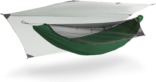 KAMMOK Mantis Hammock, All Seasons, Mosquito Net, Storage Bag, Camping, Outdoor Activities - Pine Green