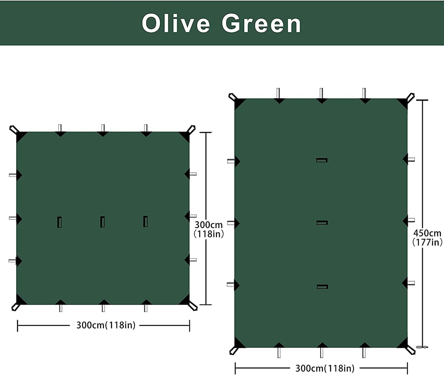 KALINCO Waterproof Camping Tarp Tent Hammock Rain Fly, 10X10FT/10X15FT, Mutifunctional Tent Footprint Lightweight Tarp for Camping, Hiking and Survival Shelter