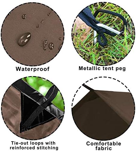 KALINCO Waterproof Camping Tarp Tent Hammock Rain Fly, 10X10FT/10X15FT, Mutifunctional Tent Footprint Lightweight Tarp for Camping, Hiking and Survival Shelter