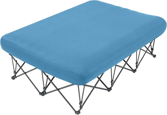 KAMPKEEPER Camping Cot,Camping Cots for Adults,Folding Camping Cot with Inflatable Air Mattress and Carry Bag,for Outdoor Travel Camp Beach Vacation (not Included The Airpump)