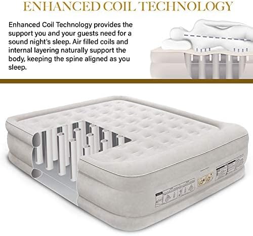 King Koil Luxury California King Air Mattress with Built-in Pump for Home, Camping & Guests - 20” King Size Inflatable Airbed Luxury Double High Adjustable Blow Up Mattress, Durable Waterproof