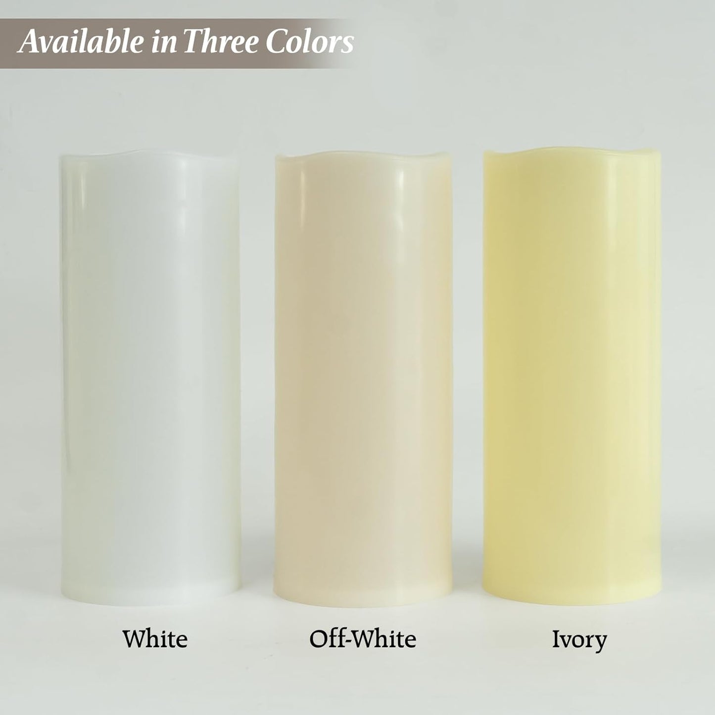 12" x 5" Waterproof Extra Large Outdoor Flameless Candles Battery Operated LED Flickering Pillar Candles with Remote for Indoor Outdoor Lanterns, Long Lasting, Ivory White Large, Set of 2