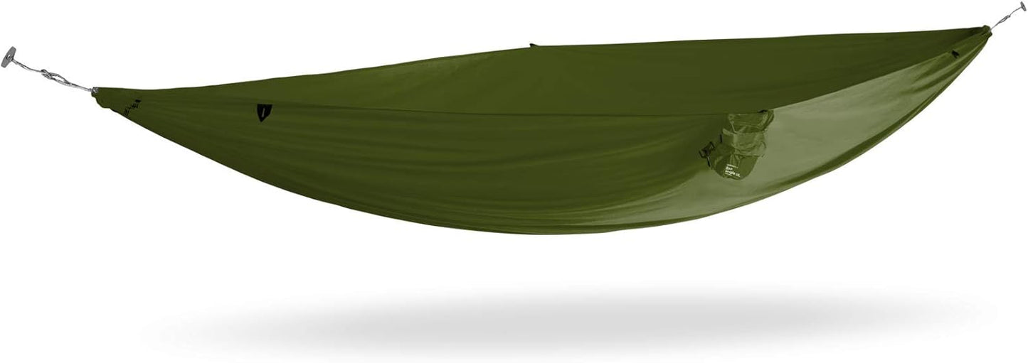 KAMMOK Roo Single UL - Ultralight Camping Hammock, Water Repellent, Portable, Durable, Indoor/Outdoor Hammock Moss Green