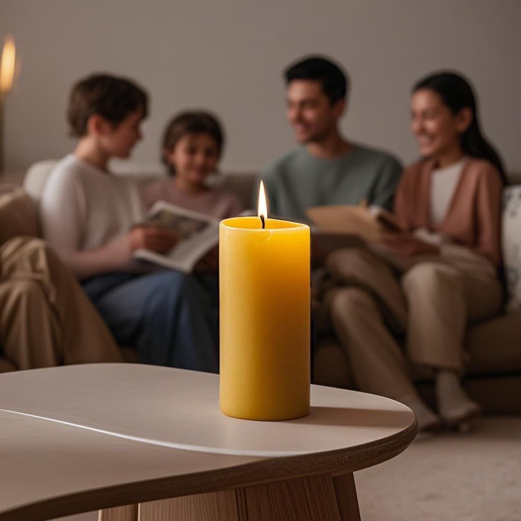 10 Packs Natural Beeswax Candles, 100% Pure Beeswax Pillar Candles for Emergency Prayer Home Decor, Bees Wax Candle for Relax, Smokeless & Dripless [2x4 inch]