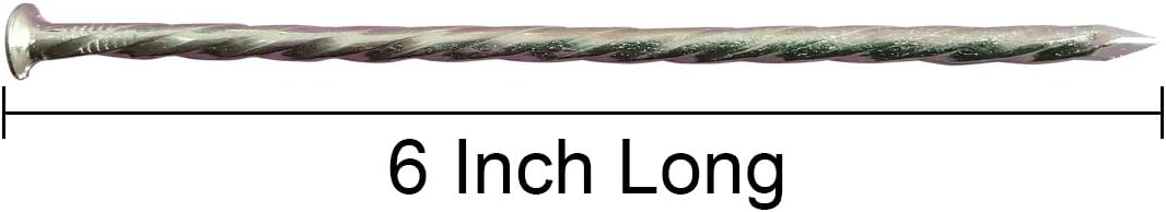 140 Pcs 6-Inch Landscape Stakes, Spiral Metal Galvanized Landscape Spikes, Garden Nails for Artificial Turf, Paver Edging, Weed Barrier, Carpentry and More