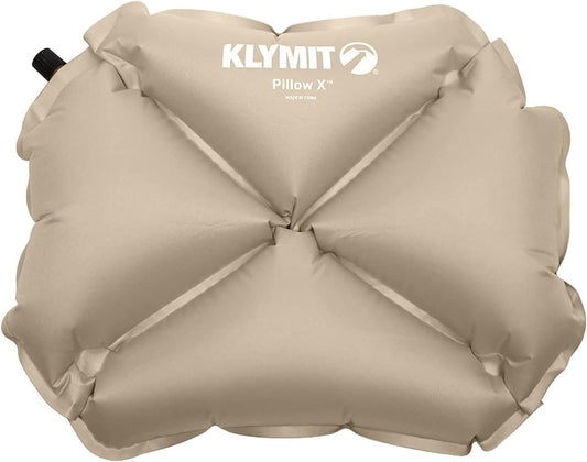 Klymit Pillow X Travel Pillow, Lightweight Inflatable Hybrid Airplane, Backpacking, Hammock, and Camping Pillow