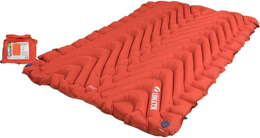 KLYMIT Insulated Double V Inflatable Sleeping Pad | Thick, Lightweight, Easy to Inflate, Foldable Air Bed for Camping & Backpacking
