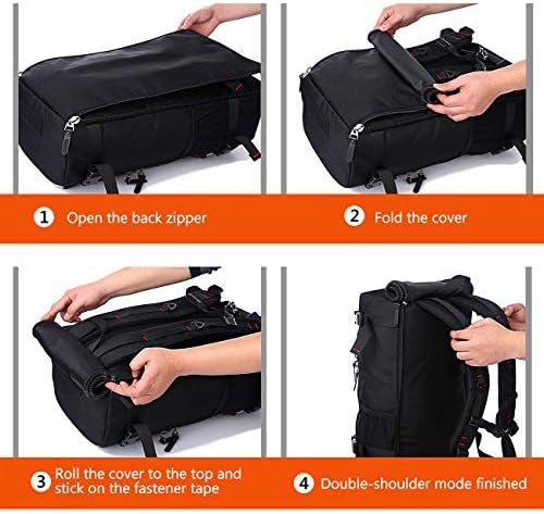 KAKA Travel Backpack, Carry On Backpack Durable Convertible Duffle Bag Fit for 15.6 Inch Laptop for Men and Women(Medium 35L)