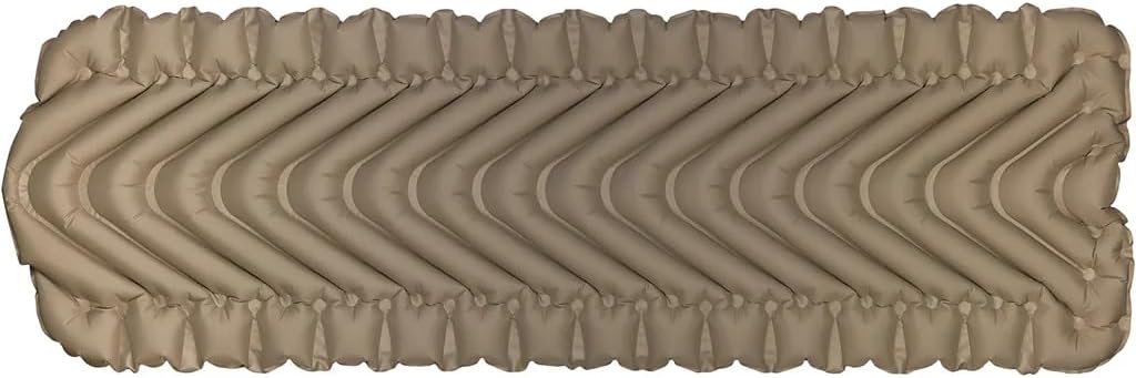 KLYMIT Insulated Static V Inflatable Sleeping Pad | Comfortable, Lightweight, Easy to Inflate, Portable Air Bed Mattress for Camping, Backpacking and Hiking — Coyote Sand
