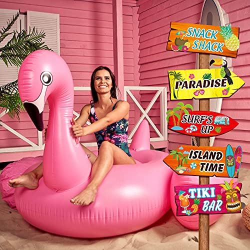 Jetec 20 Pieces Luau Party Welcome Sign, Tropical Hawaiian Summer Themed Party Decorations Hawaiian Welcome Sign Front Door with 4 Sheet Stickers