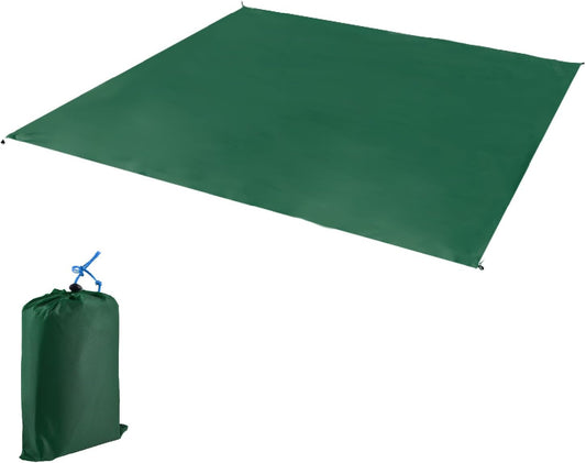 JEELAD Tent Footprint Camping Tarp Picnic Mat Waterproof Tent Floor Saver Ultralight Ground Sheet Mat for Hiking, Backpacking, Hammock, Beach with Storage Bag (Green, M)