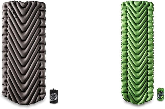 Klymit Static V Luxe and Static V Inflatable Sleeping Pads Bundle with V-Shaped Design for Comfortable Camping
