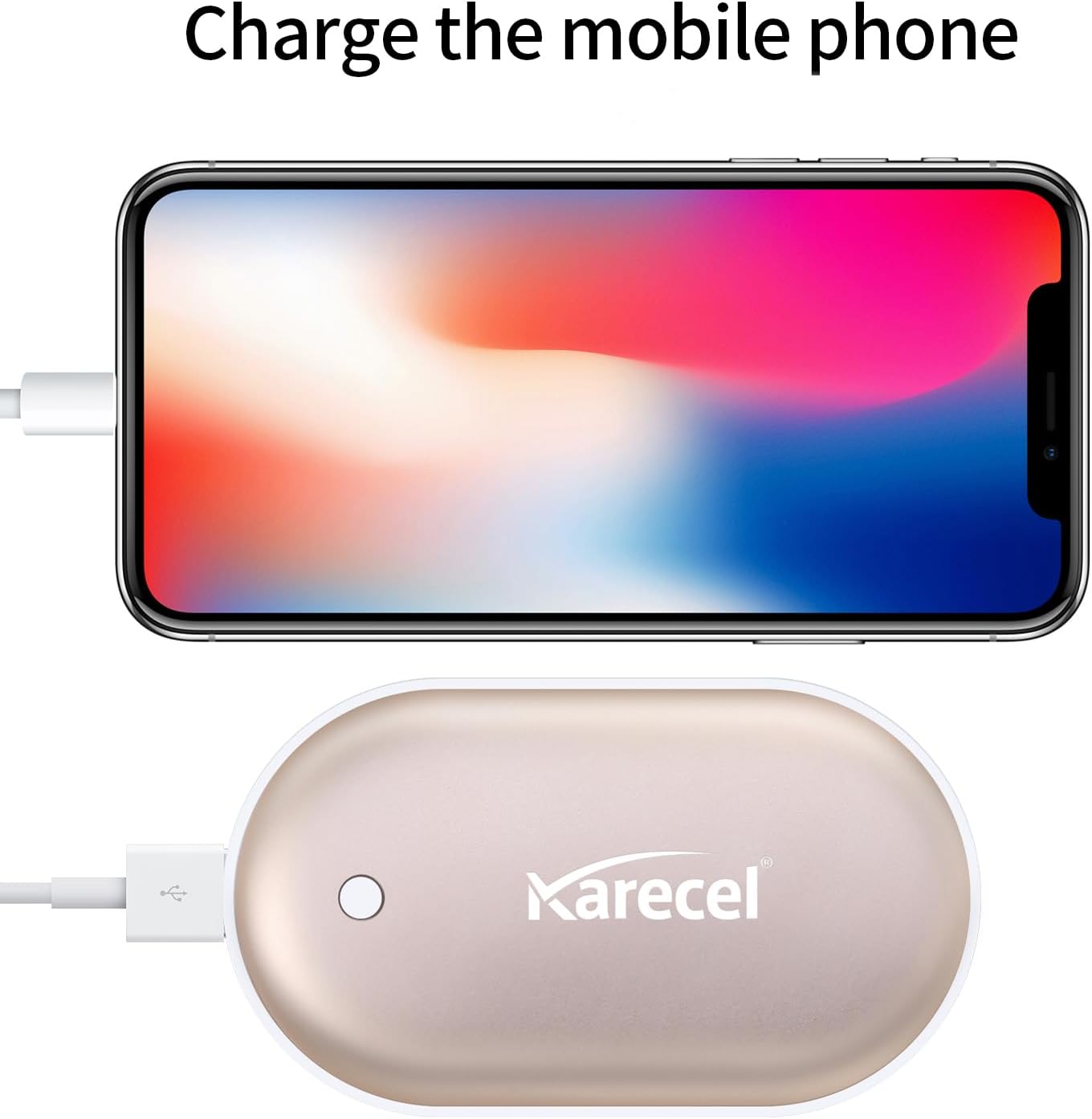 Karecel Rechargeable Hand Warmers 2 Pack, 10,400mAh Double Sided Heat Electric Hand Warmers Power Bank, Portable Pocket USB Heated Handwarmers, 4-inch Full-Surface Heat & Quick Charge, Men Tech Gifts