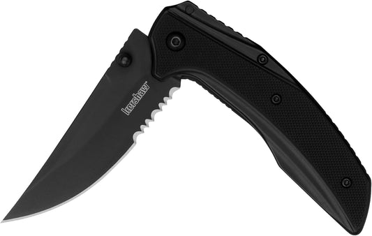 Kershaw Olive Outright Folding Pocket Knife, 3 inch 8Cr13MoV Stainless Steel Blade, Pocketclip
