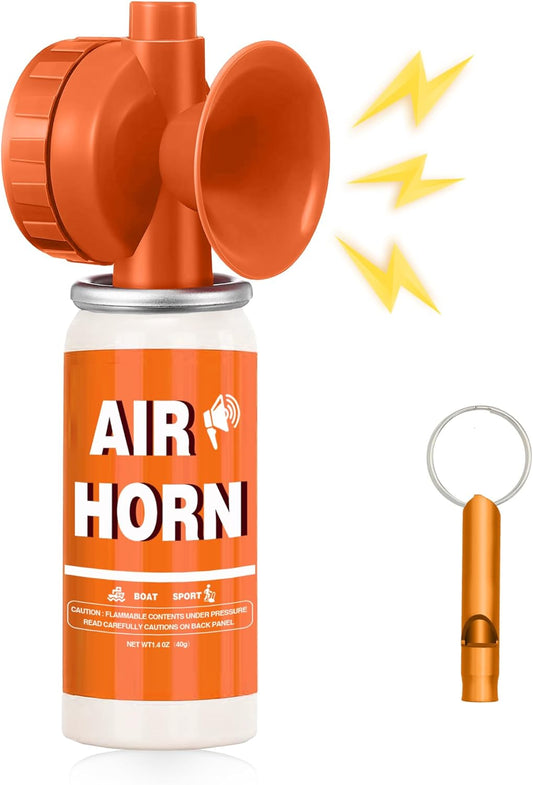 1.4oz Air Horn,130DB Loud Boat Air Horns Can,Marine Fog Horn Blow Horn,Coast Guard,Mini Small Compressed Blow Fog Bear Air Horn,Orange