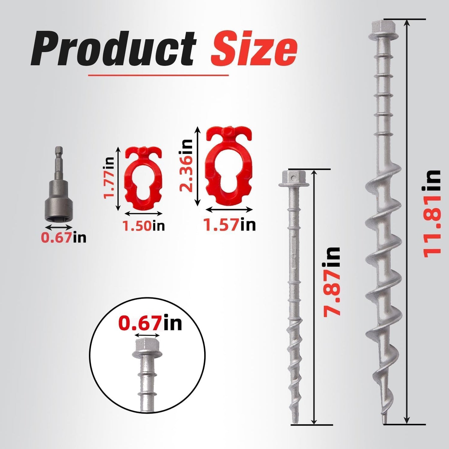 12 Pcs Aluminum Ground Anchors, Non-Rust Cast Tent Stakes Heavy Duty Metal Tent Stakes Pegs Ideal for Tents, Canopies, Sheds, Car Ports, Swing Sets Outdoors