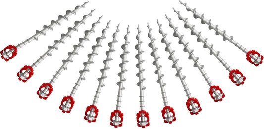 12 Pcs 12" Aluminum Ground Anchors, Tent Stakes Heavy Duty for Swing Set Anchors Screw in Kit for Tents, Canopies, Sheds,Amusement Facilities,Swing Sets Outdoor