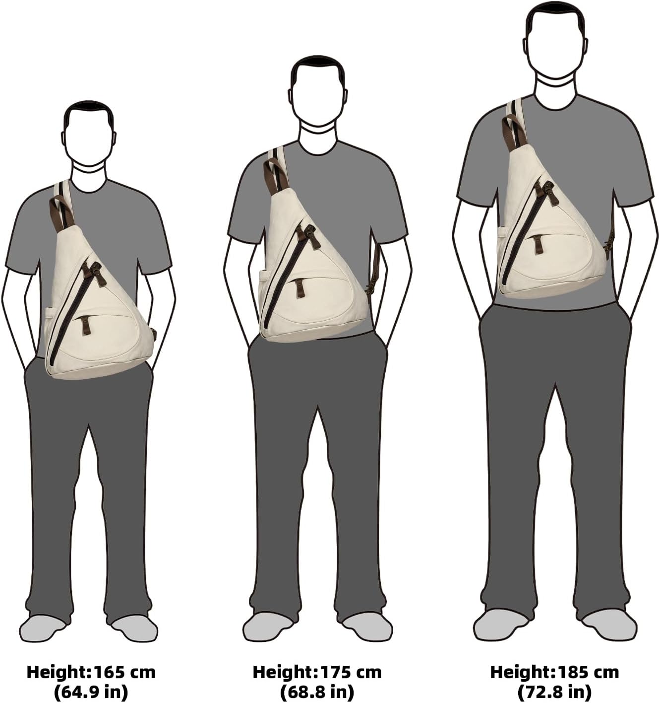 KL928 Canvas Sling Bag - Small Crossbody Backpack Shoulder Casual Daypack Rucksack for Men Women(Large Version)