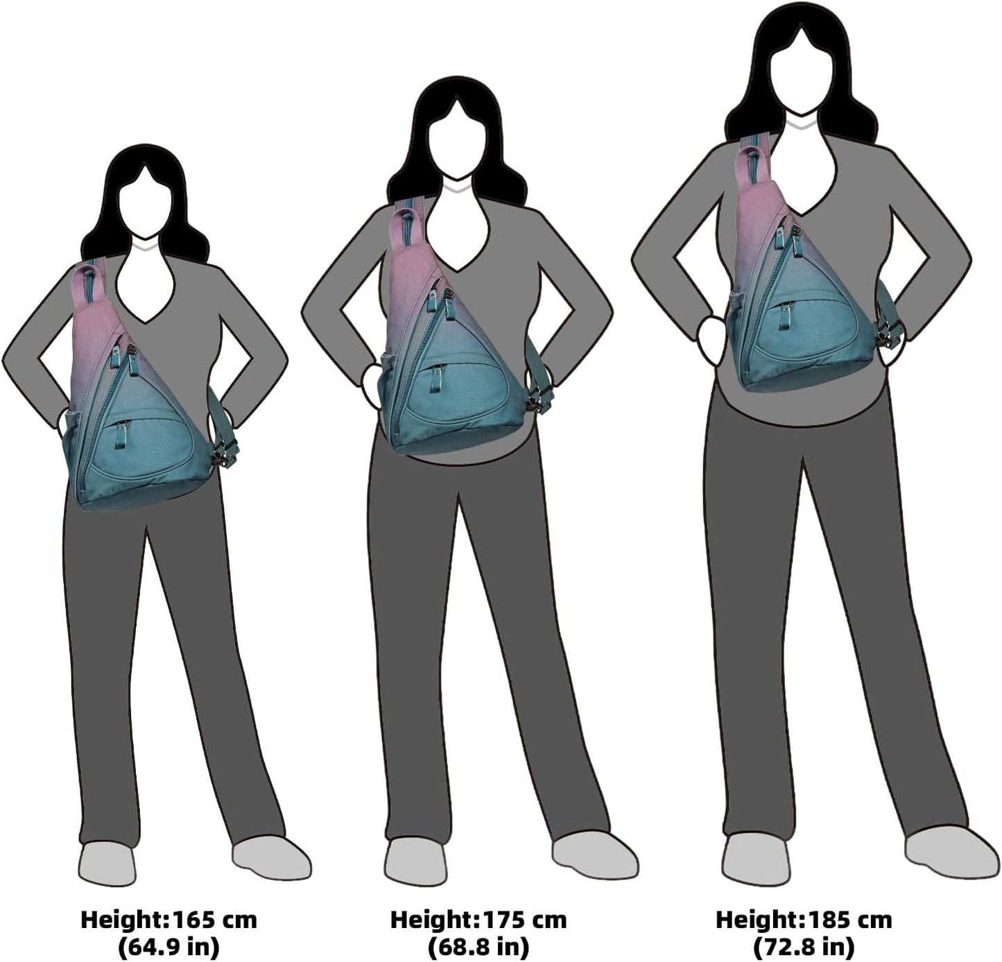 KL928 Canvas Sling Bag - Small Crossbody Backpack Shoulder Casual Daypack Rucksack for Men Women(Large Version)