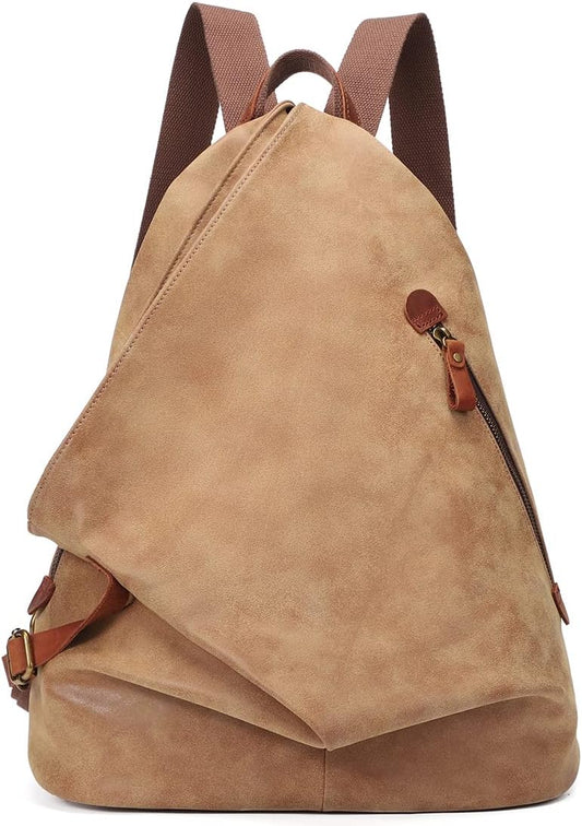 KL928 PU Leather Vintage Backpack – Large Casual Daypack Outdoor Travel Rucksack Hiking Backpacks for Men Women