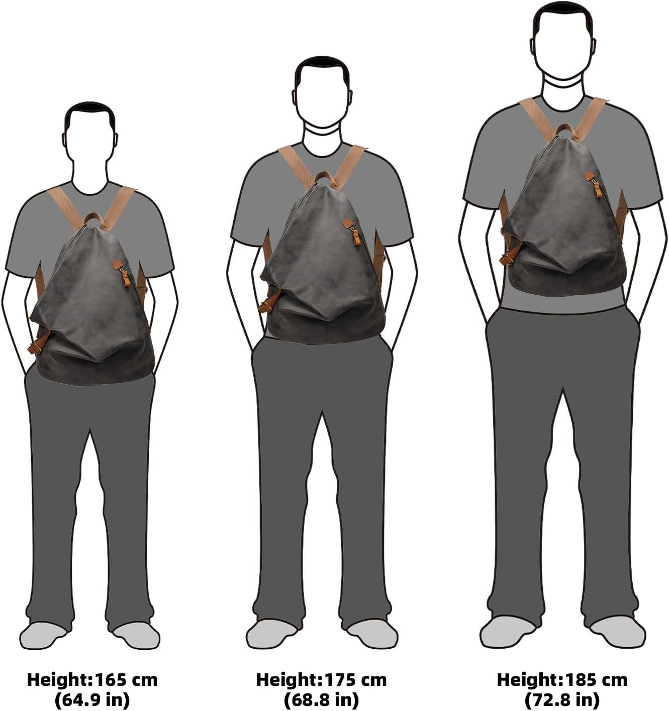 KL928 PU Leather Vintage Backpack – Large Casual Daypack Outdoor Travel Rucksack Hiking Backpacks for Men Women