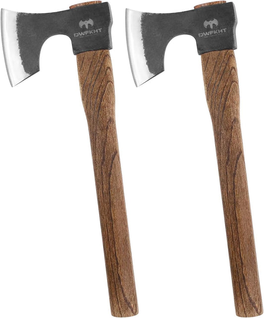 16.5" Throwing Axe, 2 Pack Throwing Axe Set with 1065 High Carbon Steel & Beech Wood Handle, Perfect for Axe Throwing Games, Competition and Recreation, Ideal Gift for Men (Black)