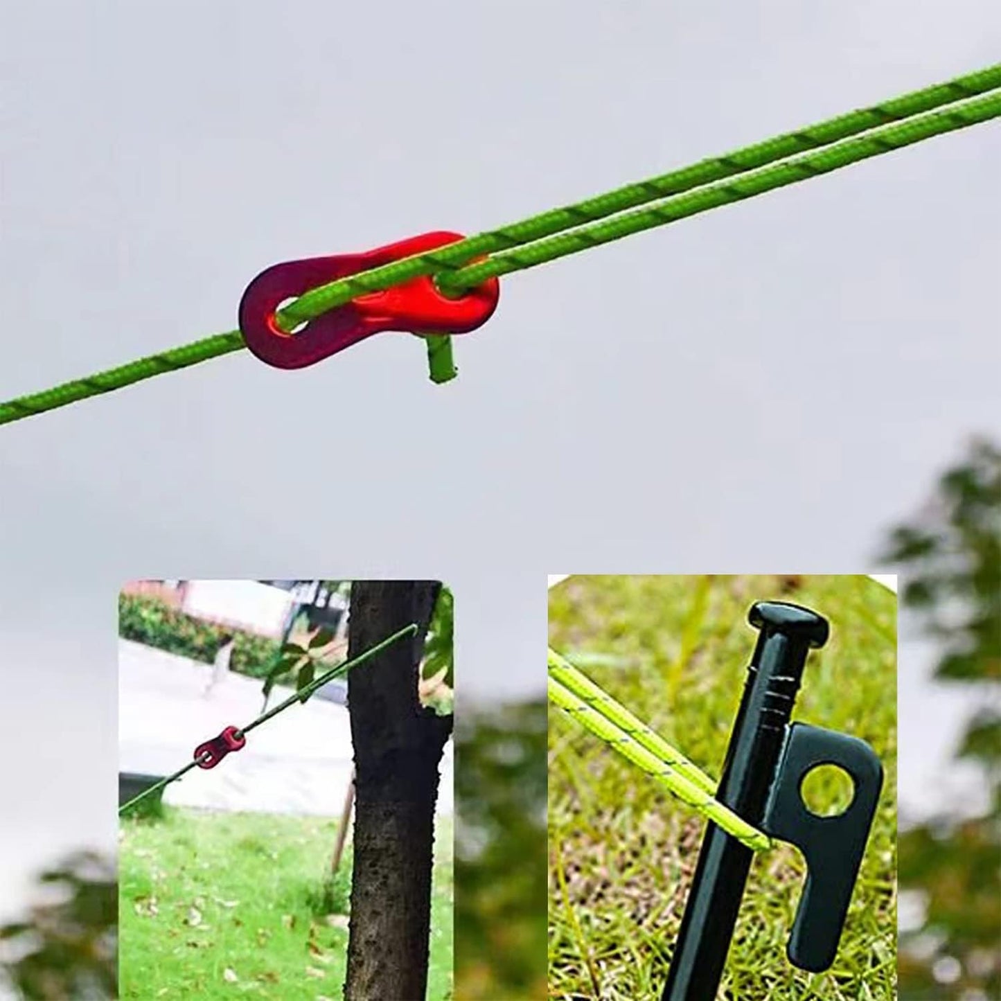 10 Pcs Heavy Duty Tent Stakes and Camping Hammer Set,10in Metal Tent Stake for Lawn,Ground and Beach,Camping Tent Kit with Tent Stakes,Hammer, Reflective Rope,Tent Clamps and Storage Bag