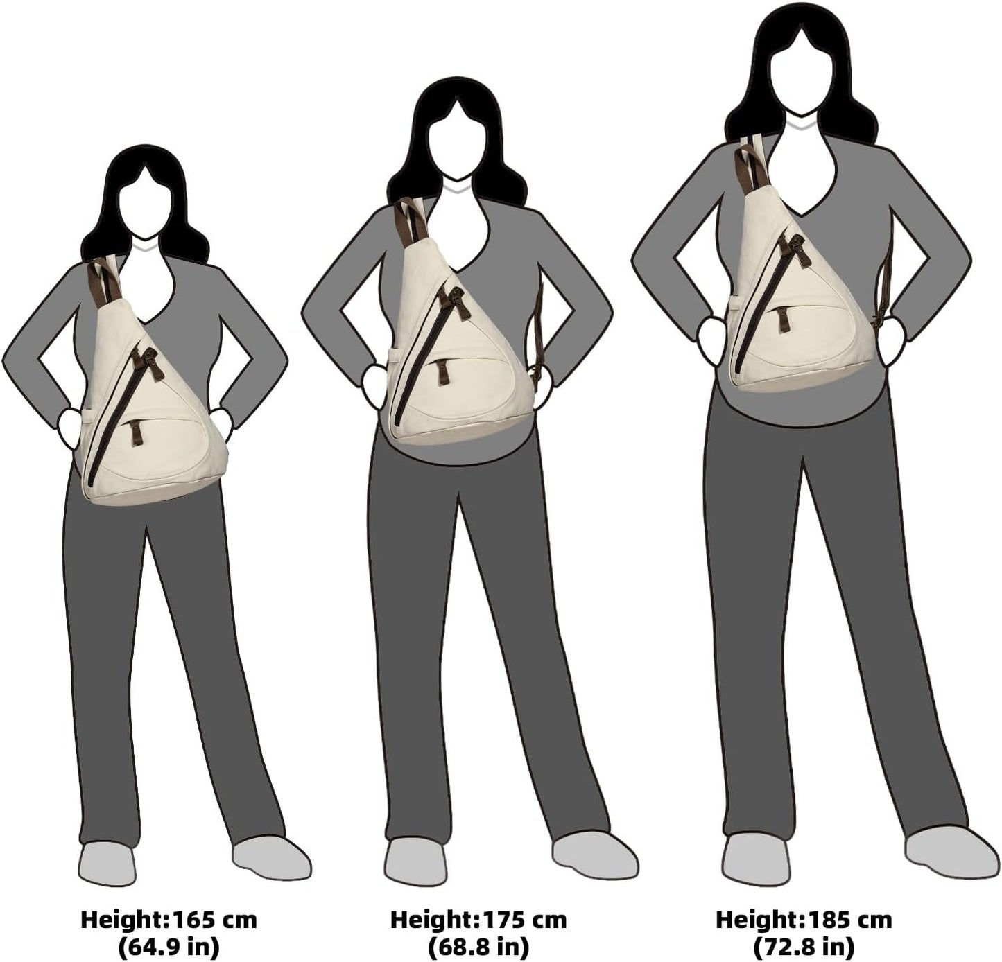 KL928 Canvas Sling Bag - Small Crossbody Backpack Shoulder Casual Daypack Rucksack for Men Women(Large Version)