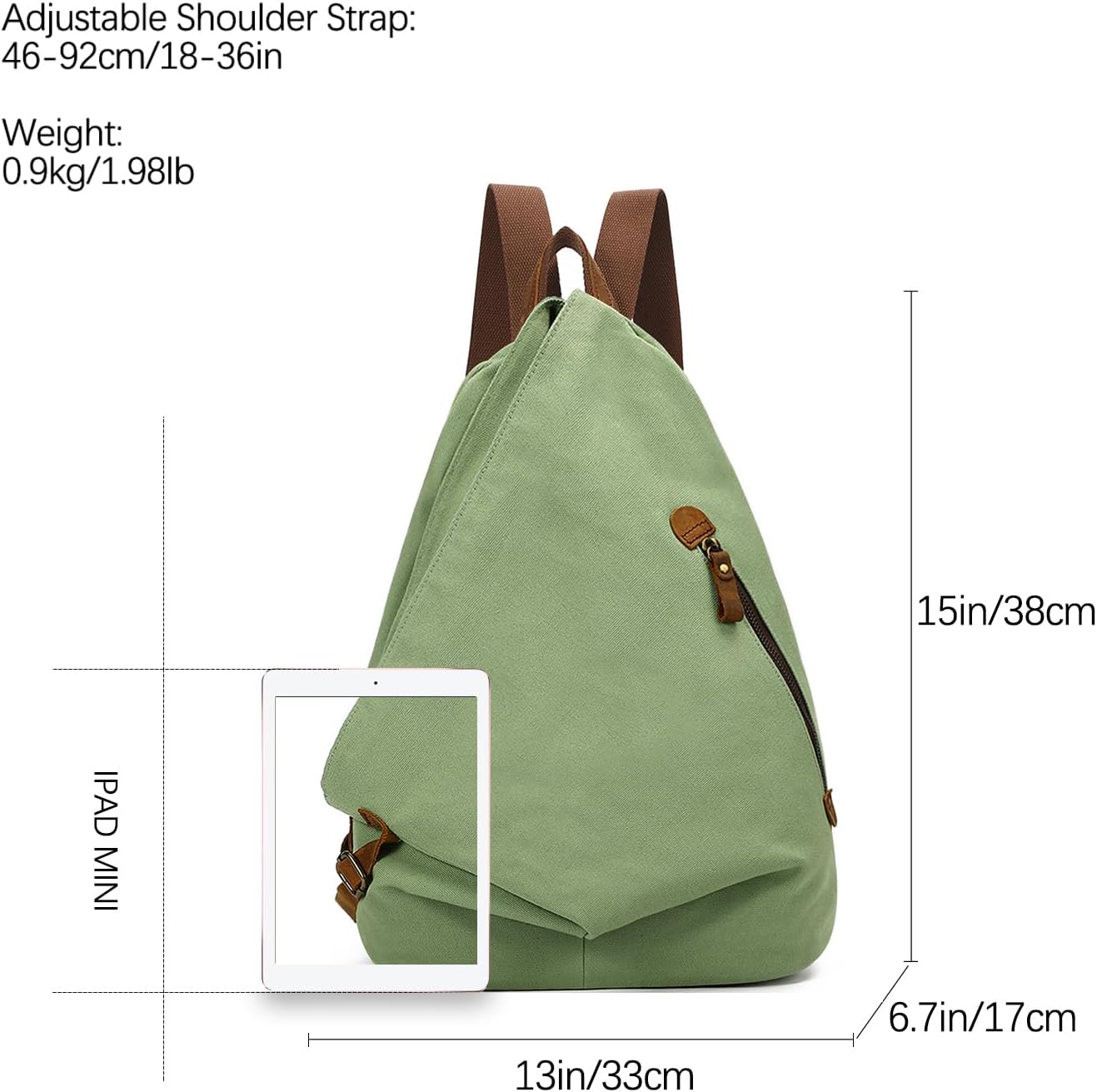 KL928 Canvas Vintage Backpack – Large Casual Daypack Outdoor Travel Rucksack Hiking Backpacks for Men Women