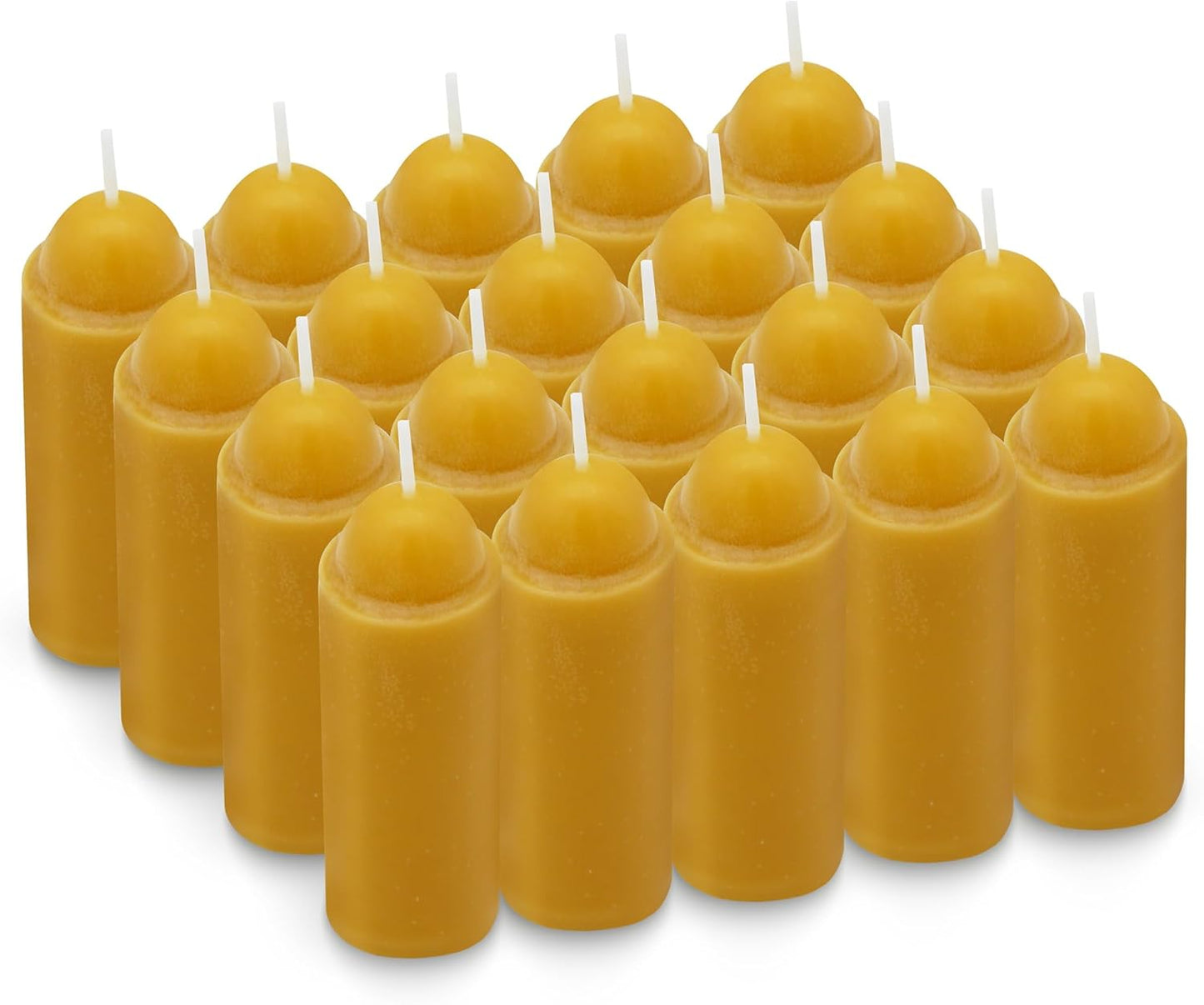 15-Hour Natural Beeswax Candles Compatible with Candle Lanterns - Smokeless Clean Long Lasting Burning for Outdoor, Camping, Emergency, Survival Emergency Preparedness- 20Pack