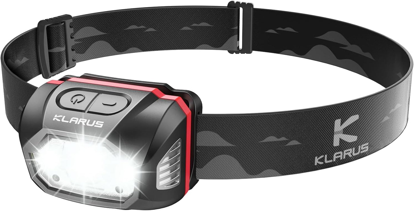 klarus HM1 IPX6 Waterproof Rechargeable Headlamp with Motion Sensor, 70 Hours Long Battery Life, Full Charge in 2.5 Hours, 440 Lumens Consistent Output, Shock and Drop Resistant