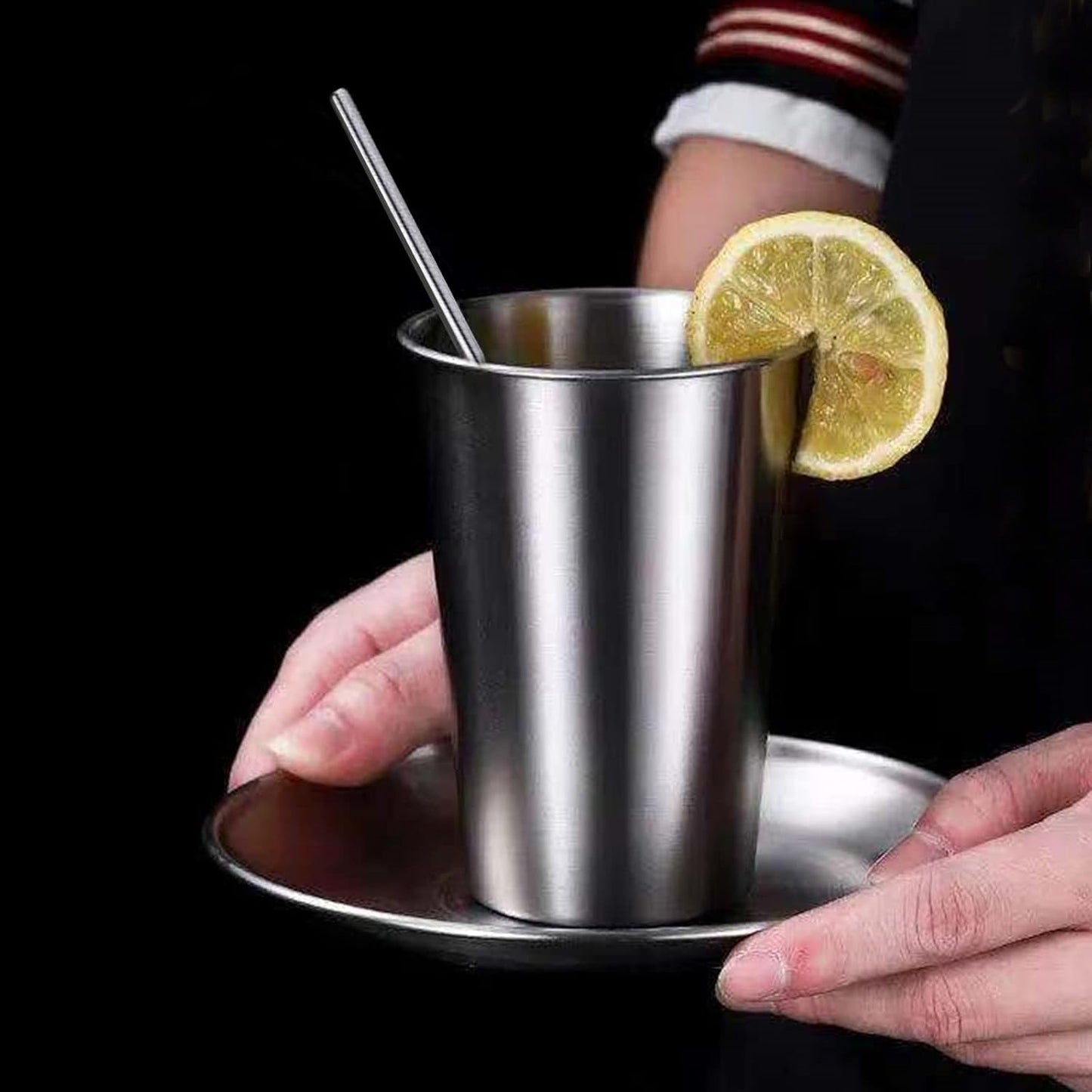 12 Pack 24oz Stainless Steel Pint Cup,Healthy Unbreakable and Stackable,Metal Drinking Glasses