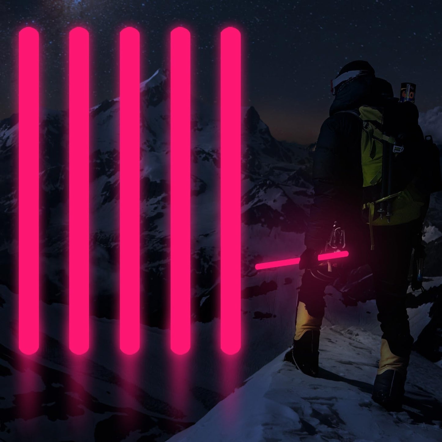 16 Inch Industry Grade Glow Sticks Bulk 5 PCS Bright Jumbo Light Sticks Glow in The Dark Emergency Huge Glow Sticks for Camping,Hiking,Hurricane, Earthquake, Survival Kit Accessories