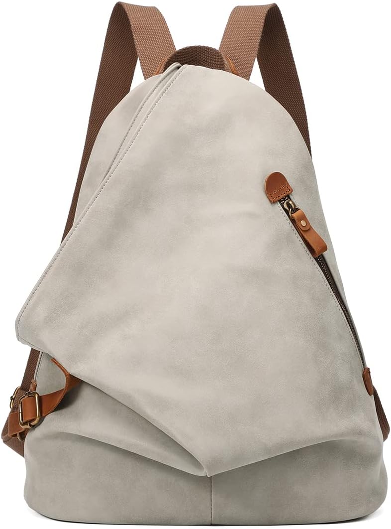 KL928 PU Leather Vintage Backpack – Large Casual Daypack Outdoor Travel Rucksack Hiking Backpacks for Men Women