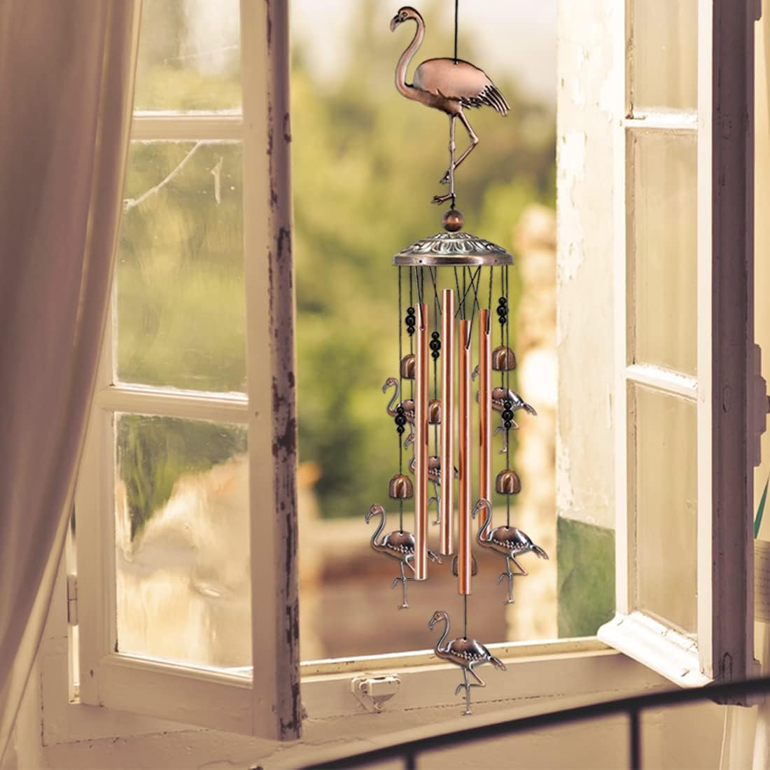 JUNQIU Flamingo Gifts for Women, Flamingo Wind Chimes for Outside, Gifts for Mother/Mom/Grandma/Sister/Mom