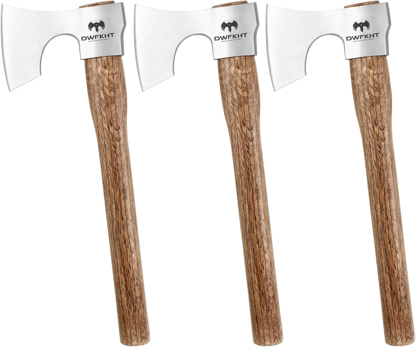 16.5" Throwing Axe, 3 Pack Throwing Axe Set with 1065 High Carbon Steel & Beech Wood Handle, Perfect for Axe Throwing Games, Competition and Recreation, Ideal Gift for Men (Silver Gray)