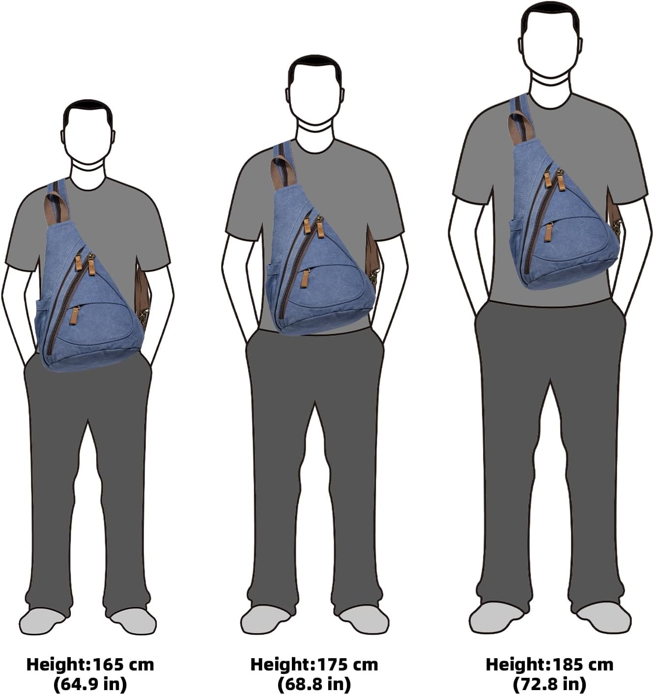 KL928 Canvas Sling Bag - Small Crossbody Backpack Shoulder Casual Daypack Rucksack for Men Women(Large Version)